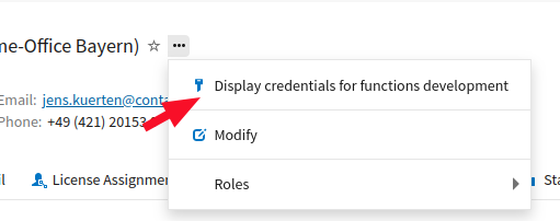 Display credentials